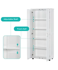 Casainc Storage Cabinet with Two Doors for Bathroom, Office, Adjustable Shelf, Mdf Board