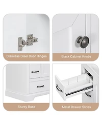 Casainc 36" Bathroom Vanity, Cabinet Base Only, Six Drawers with Multi-Functional Drawer Divider and Adjustable Shelf