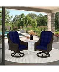 Aoodor Tufted Adirondack Chair Cushion, Outdoor High Back Cushions with Ties, Waterproof and Fade Resistant, Set of 2