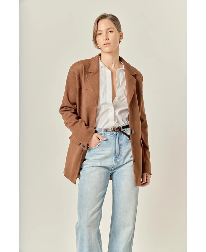 English Factory Women's Suede Jacket