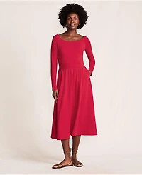 Lands' End Women's Cotton Modal Off Shoulder Midi Dress