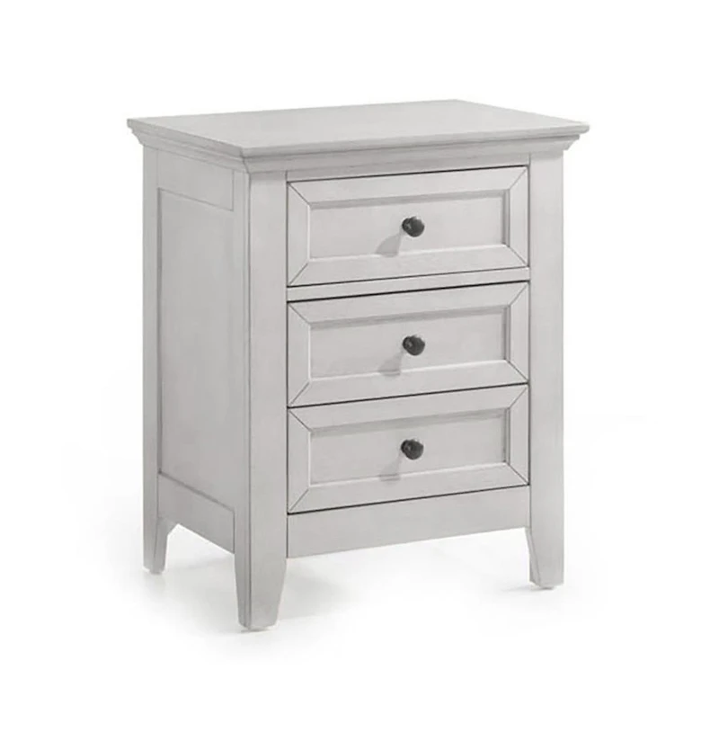 Intercon Nightstand, 3 Drawer in Rustic White