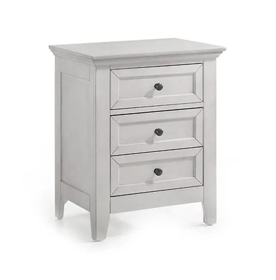 Intercon Nightstand, 3 Drawer in Rustic White