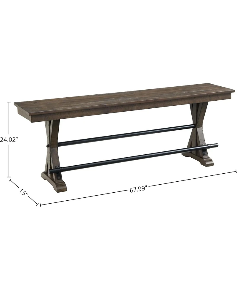 Intercon Backless Counter Bench, 68"" in Brushed Charcoal