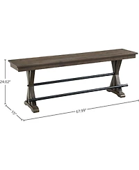 Intercon Backless Counter Bench, 68"" in Brushed Charcoal