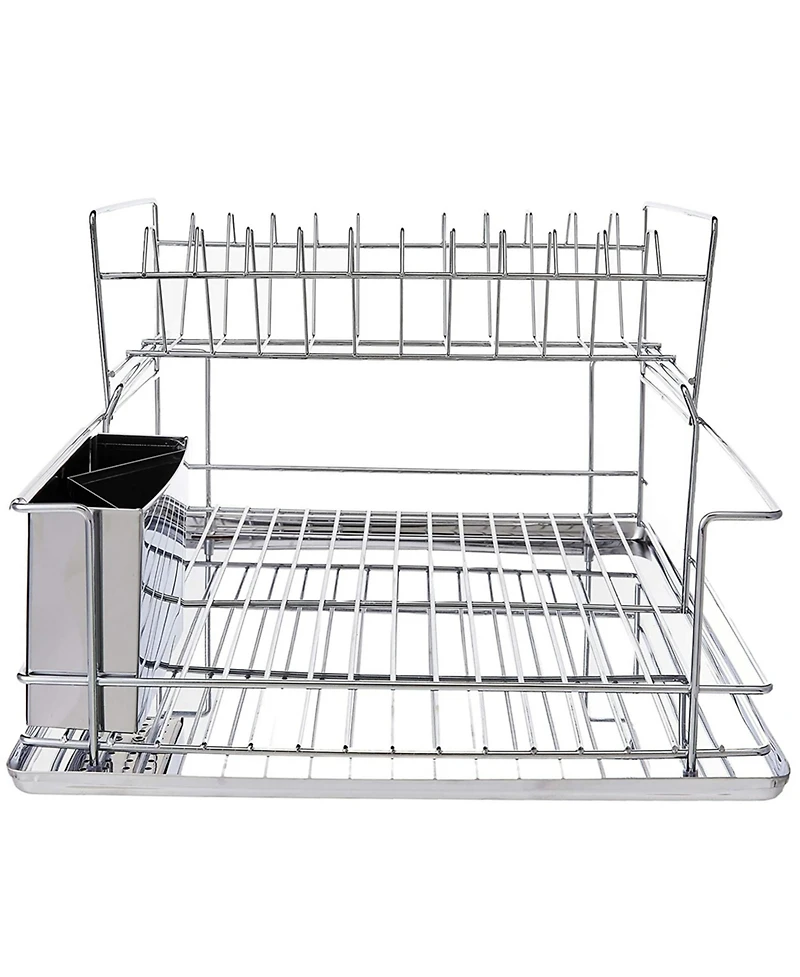 MegaChef 15.5 Inch Stainless Iron Shelf Dish Rack