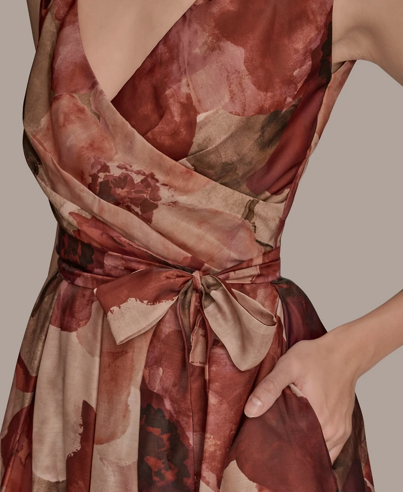 Donna Karan New York Women's V-Neck Floral Ball Gown
