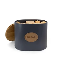 MegaChef Kitchen Food Storage and Organization 5 Piece Canister Set in Grey with Bamboo Lids