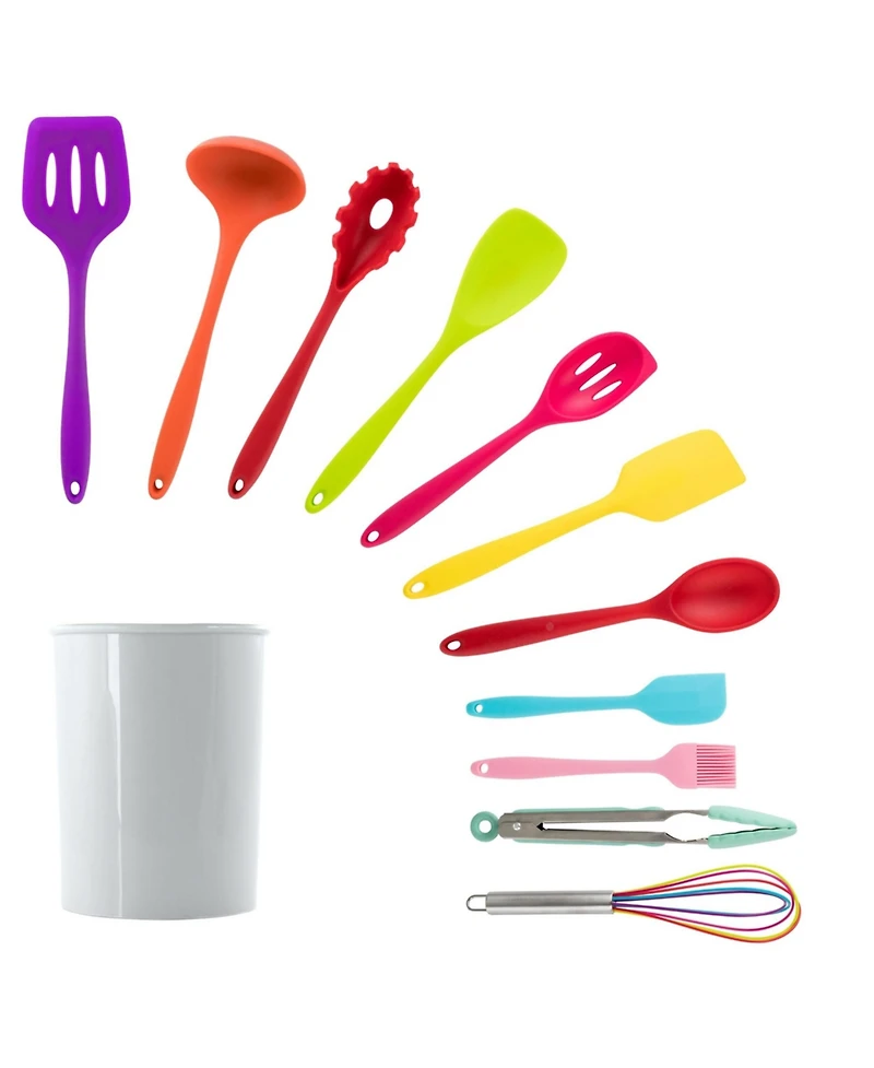 MegaChef Mulit-Color Silicone Cooking Utensils, Set of 12