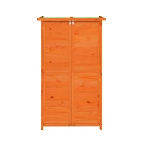 vidaXL Garden Tool Shed Brown Solid Pine Wood, Plywood Medium