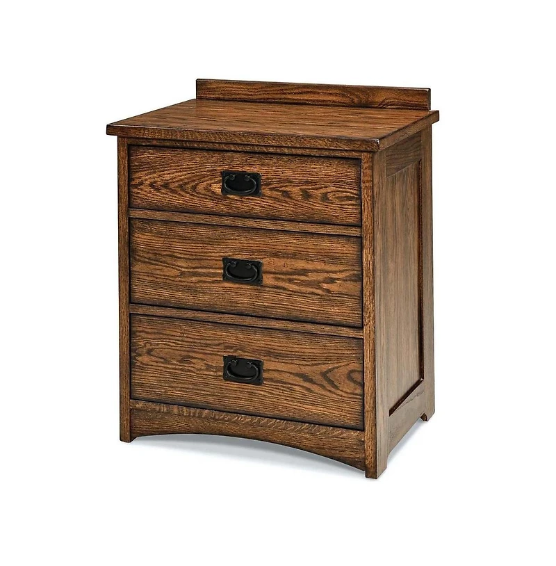 Intercon 3 Drawer Nightstand in Mission