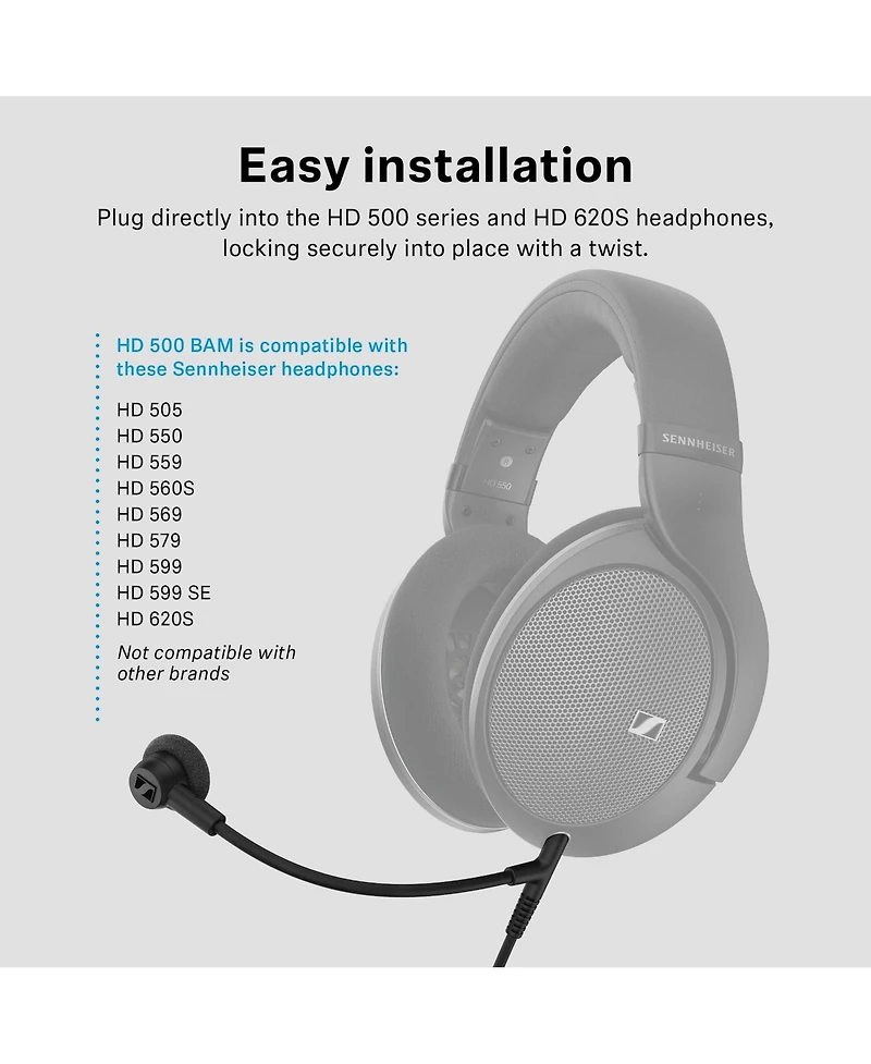 Sennheiser Hd 500 Bam Boom Arm Microphone for Hd 500 Series/620S Headphones