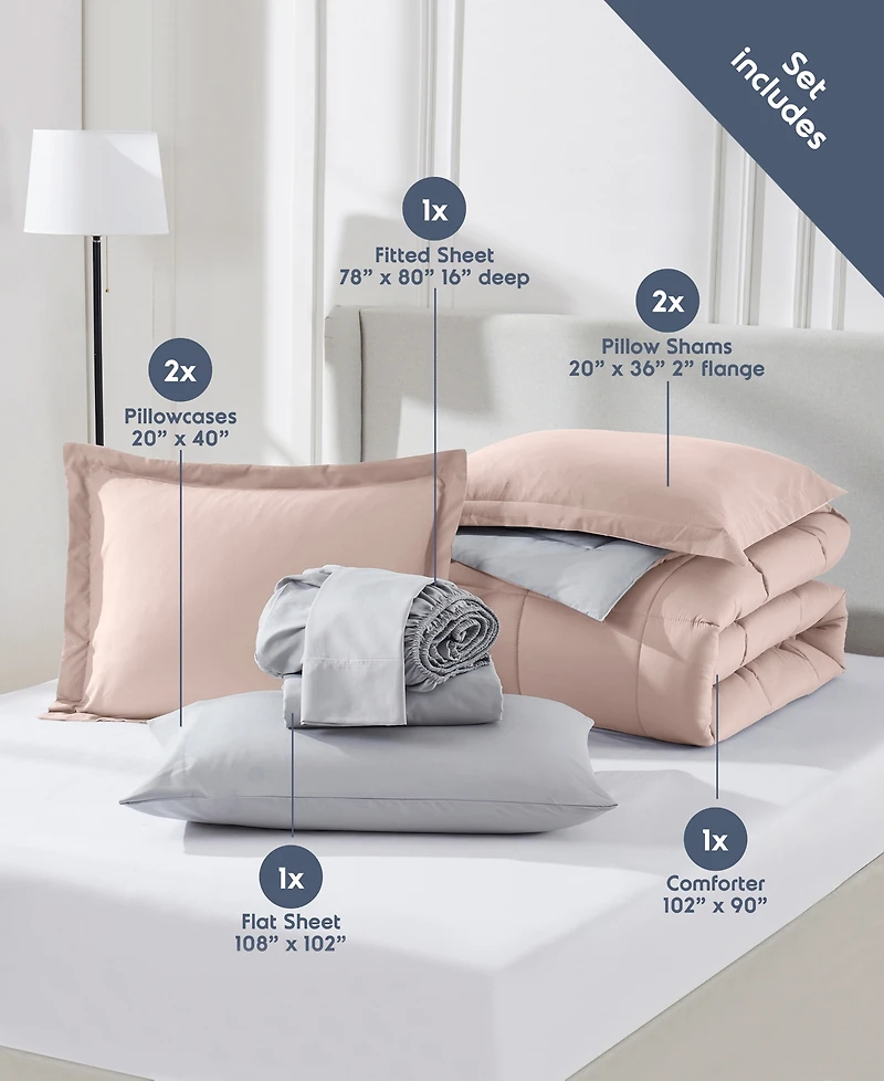 Nestl Luxury Soft Reversible 7-Pc. Comforter Set