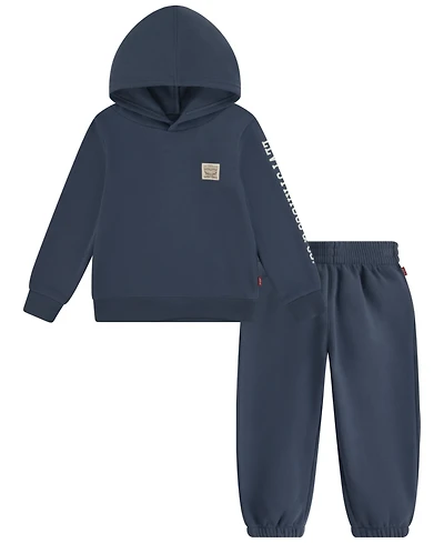 Levi's Boys Toddler 2T-4T 2 Piece Patch Long Sleeves Hoodie and Joggers Set