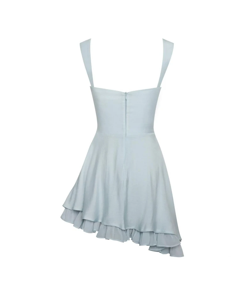Miss Circle Women's Yaffa Baby Blue Asymmetrical Mini Dress