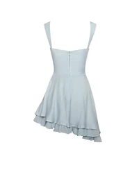 Miss Circle Women's Yaffa Baby Blue Asymmetrical Mini Dress