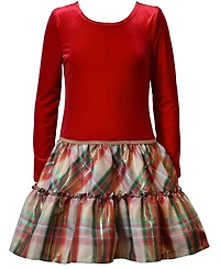 Bonnie Jean Girls 7-16 Long Sleeve Plaid Drop Waist Dress