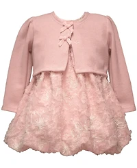 Bonnie Jean Girls 2T-6X 2-Piece Bonaz Dress and Cardigan Set