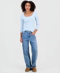 Self Esteem Juniors' Basic Soft Rib Long-Sleeve Top
