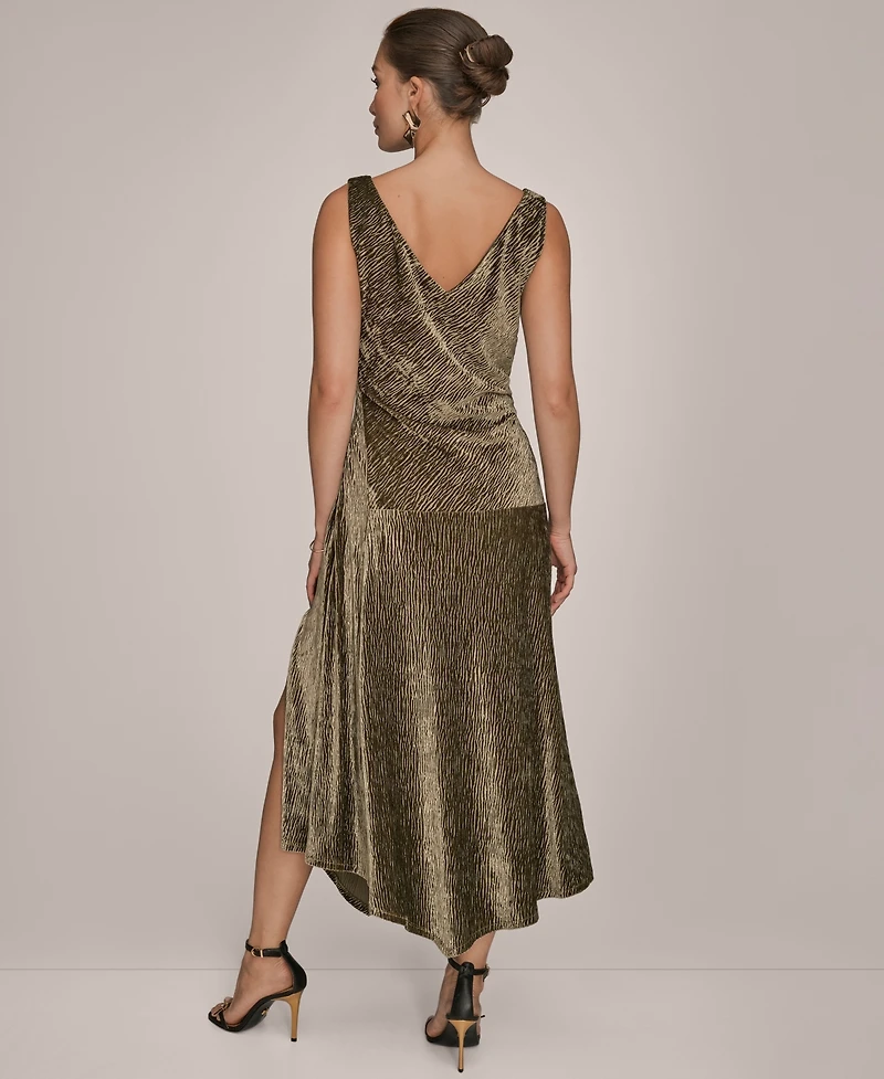 Donna Karan New York Women's Crinkle Asymmetric Midi Dress