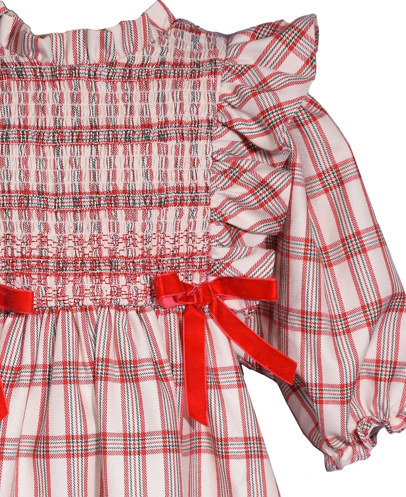 Bonnie Jean Girls 2T-6X Smocked Plaid Dress
