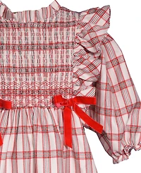 Bonnie Jean Girls 2T-6X Smocked Plaid Dress