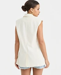 Bar Iii Women's Double-Breasted Sleeveless Blazer, Macy's Exclusive