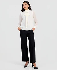 Anne Klein Women's Long-Sleeve Tie-Neck Blouse