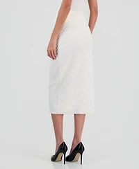 Anne Klein Women's Pull-On Cable-Stitch Midi Skirt