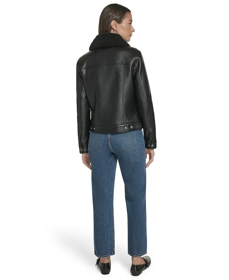 Levi's Women's Regular Faux Leather Trucker Jacket