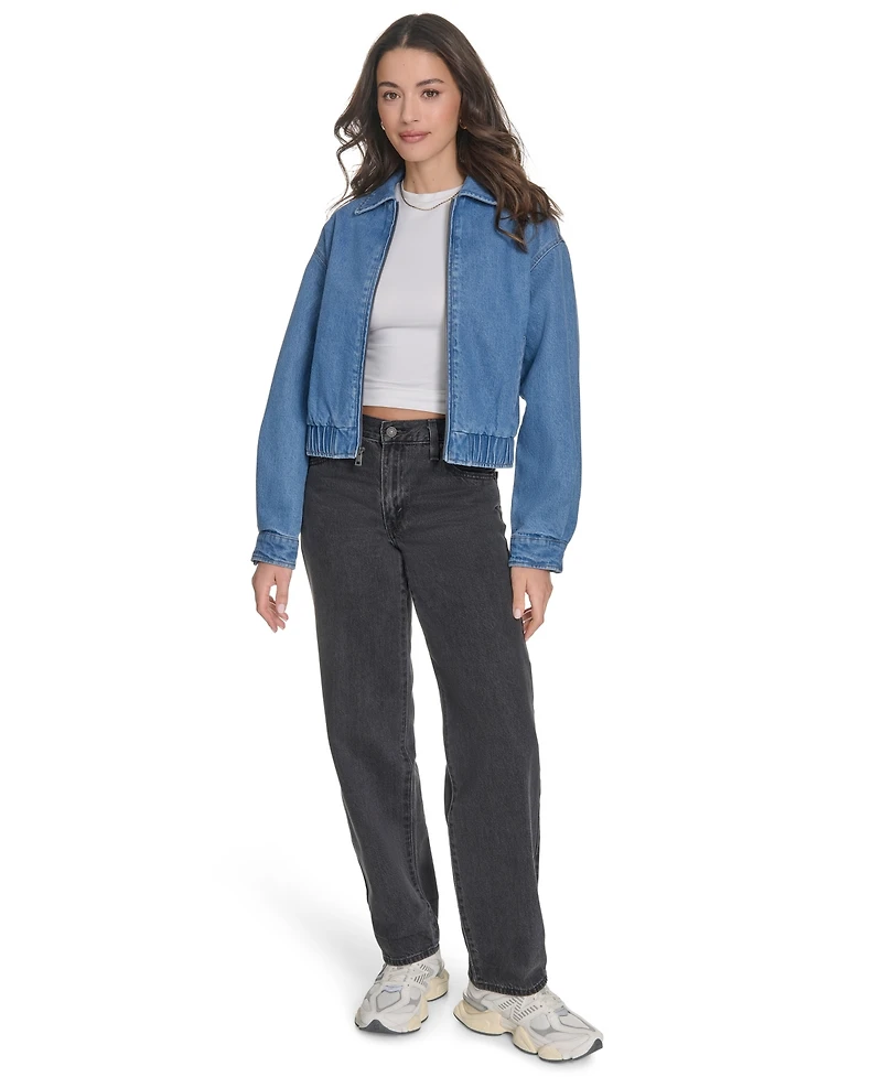Levi's Women's Laydown Collar Bomber Denim Jacket
