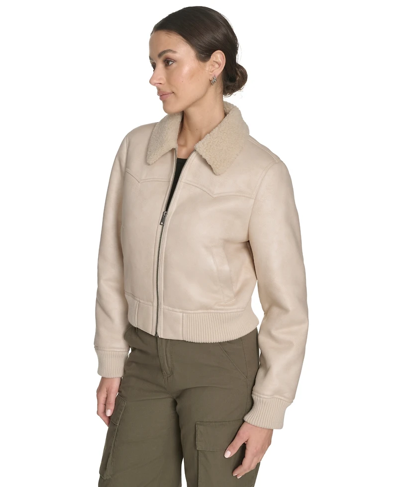 Levi's Women's Regular Faux Shearling Western Bomber Jacket