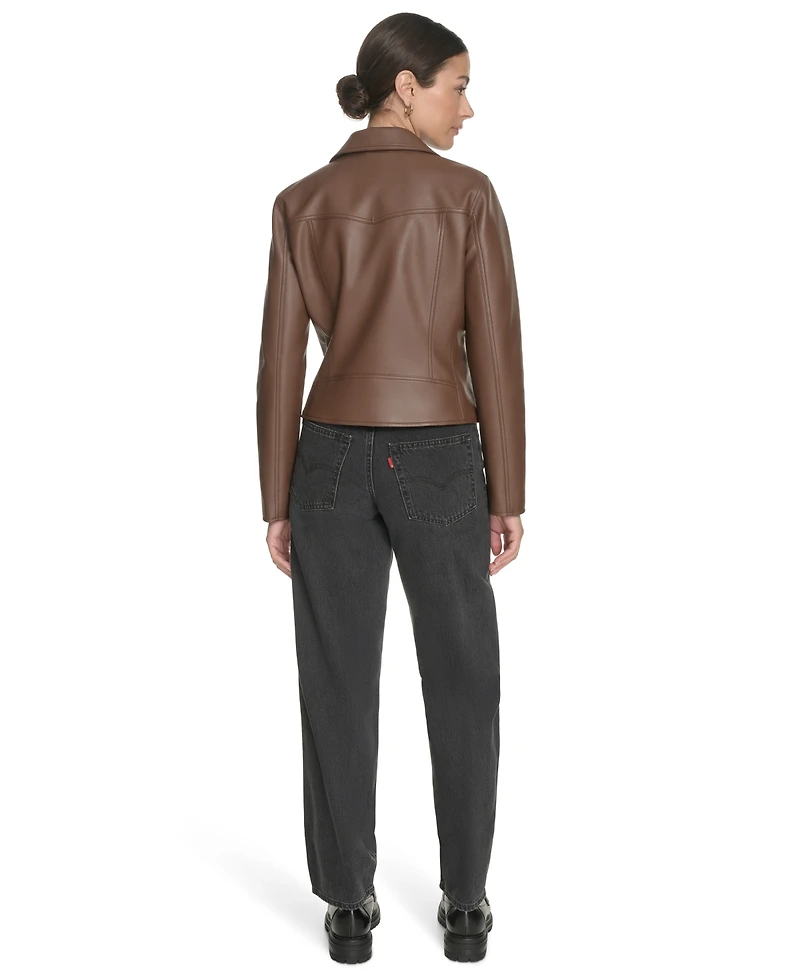 Levi's Women's Regular Faux Leather Asymmetric-Zip Moto Jacket