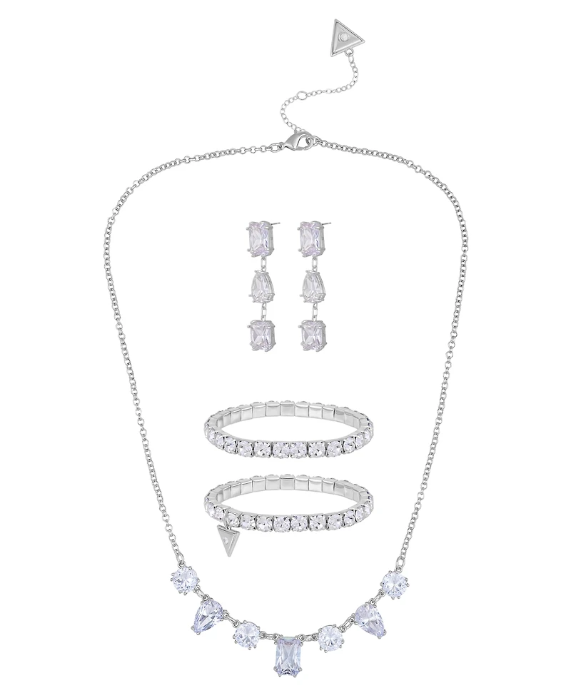 Guess 3-Pc. Cubic Zirconia Gold-Tone Necklace, Earrings, and Bracelet Gift Set