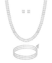 Guess 3-Pc. Rhinestone and Glass Stone Gold-Tone Necklace, Stud Earrings, Bracelet Set