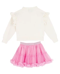 Rare Editions Girls 2T-6X 2-Piece Crewneck Sweater and Ruffled Tutu Set