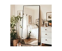 Antok Full Length Mirror 71"x26" Oversized Floor with Stand Hanging Mounted Mirrors for Living Room Cloakroom Gold Rect Style