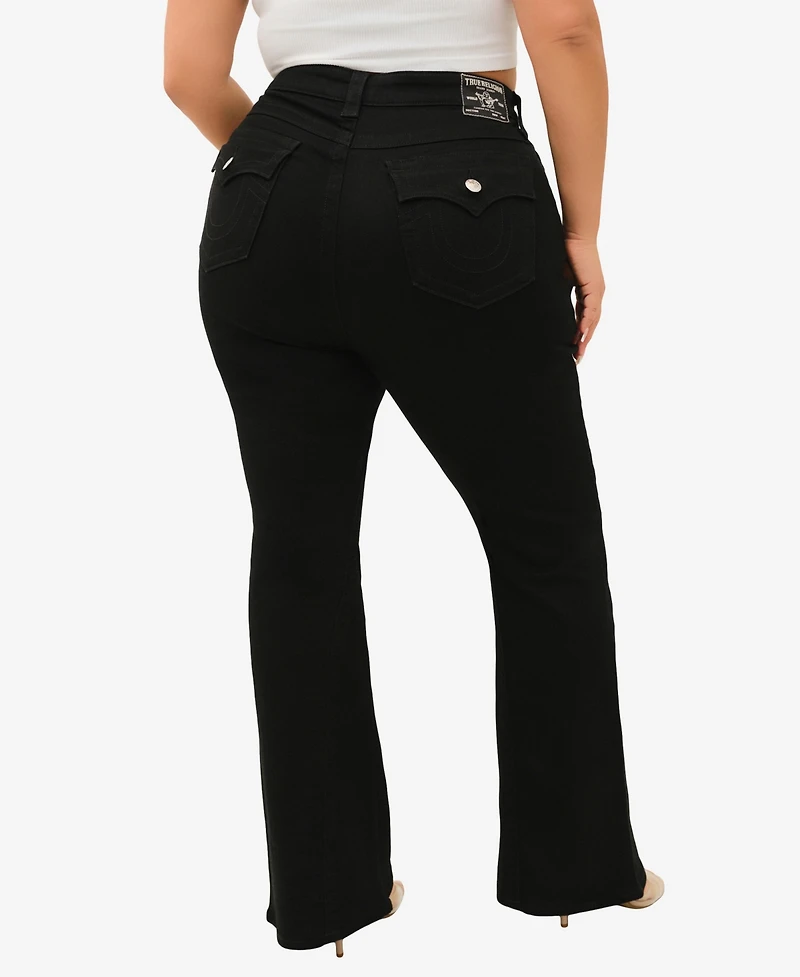 True Religion Plus Joey Flare Mid Rise Flap Jeans
