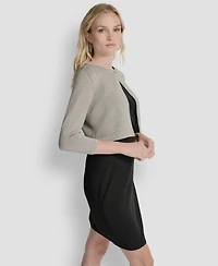 Dkny Women's 3/4-Sleeve Button Front Shrug Jacket