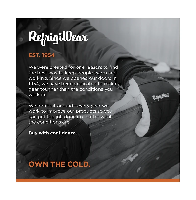 RefrigiWear Men's Nylon & Leather Glove - Insulated Work Gloves for Sub-Freezing Temperatures