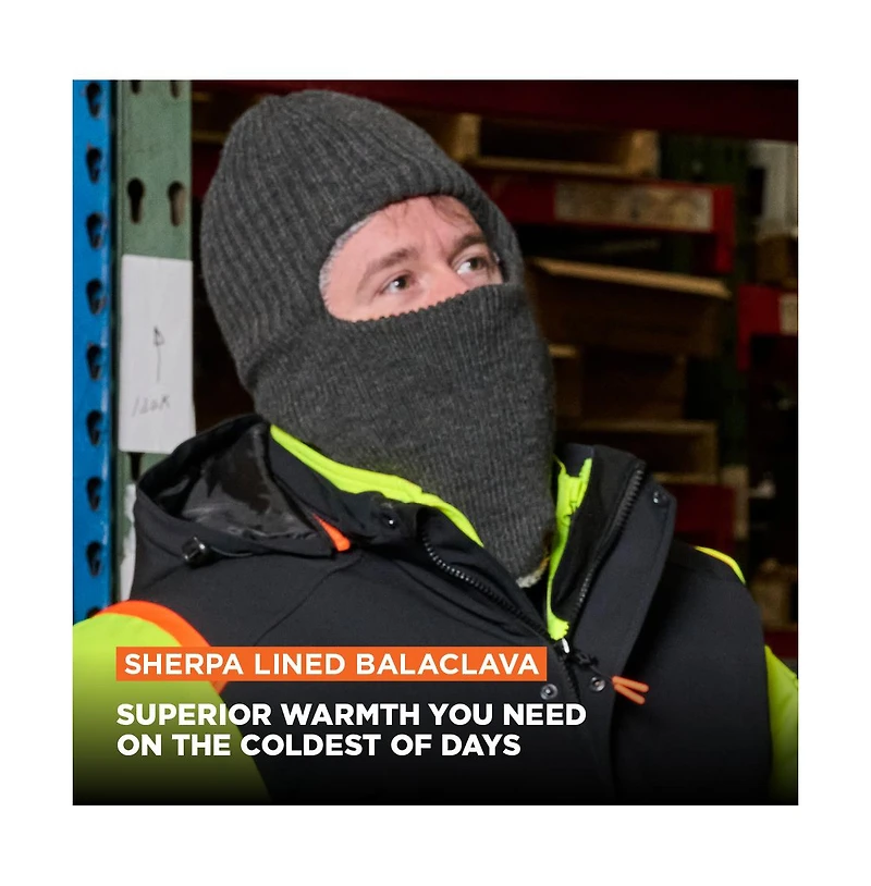 RefrigiWear Men's Sherpa-Lined Balaclava - Insulated Full-Face Winter Mask with Thermal Comfort