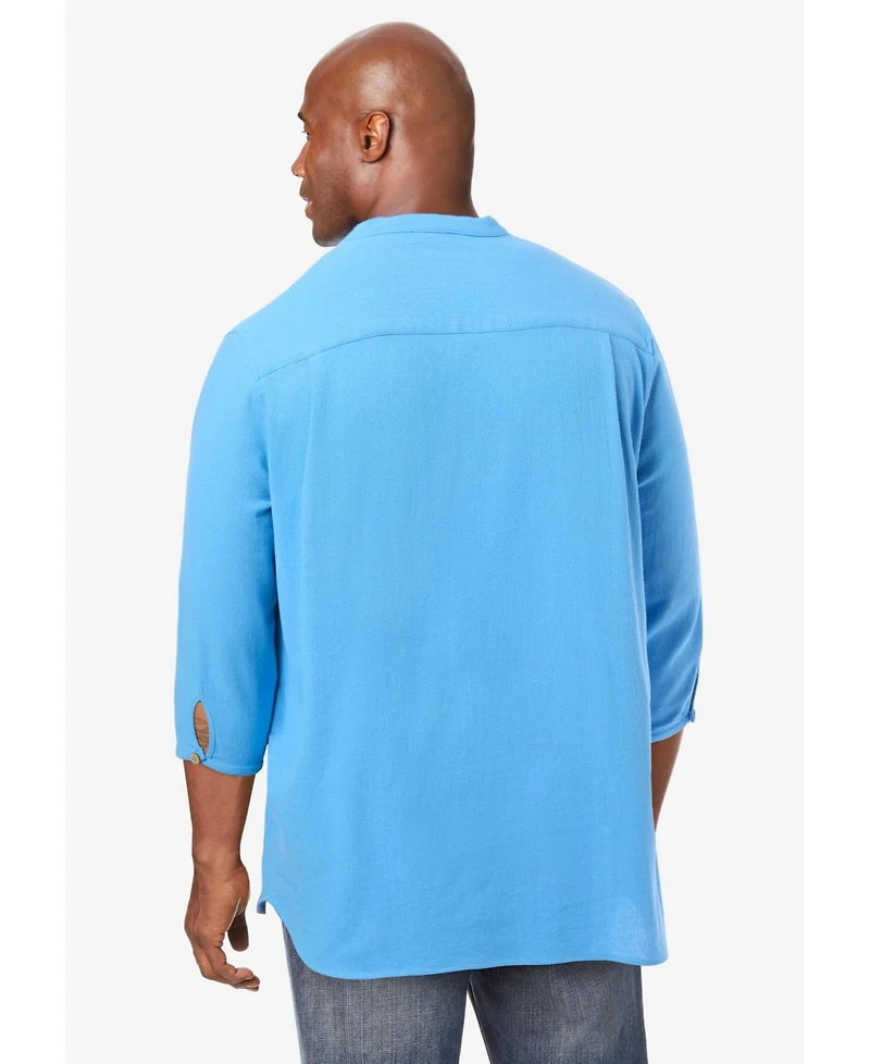 KingSize Tall Gauze Mandarin Collar Shirt