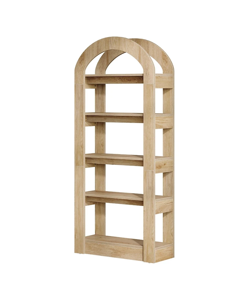 Tribesigns 5-Tier Kitchen Pantry Cabinet, Tall Freestanding Pantry Organizer with Arch Design, Wooden Storage Shelf