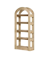 Tribesigns 5-Tier Kitchen Pantry Cabinet, Tall Freestanding Pantry Organizer with Arch Design, Wooden Storage Shelf