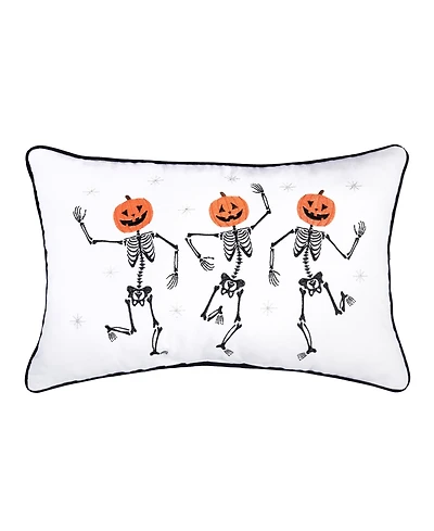 Pumpkin skeletion Trio Throw Pillow, 14" x 22"