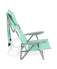 Ostrich On-Your-Back Outdoor Reclining Beach Lounge Pool Camping Chair, Teal