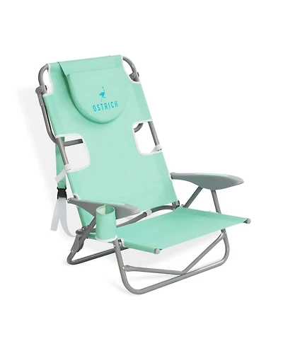 Ostrich On-Your-Back Outdoor Reclining Beach Lounge Pool Camping Chair, Teal