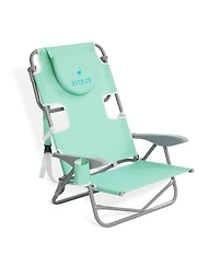 Ostrich On-Your-Back Outdoor Reclining Beach Lounge Pool Camping Chair, Teal