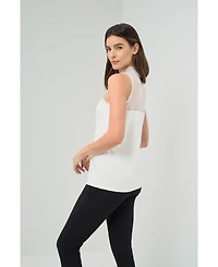 Anatomie Women's Ellen Sleeveless Mesh Mockneck Top