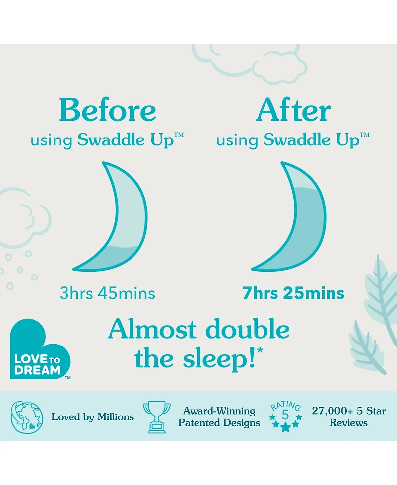 Love To Dream Swaddle Up Sleep Sack - Bamboo 1.0 Tog Lemons Medium (13-19lbs)